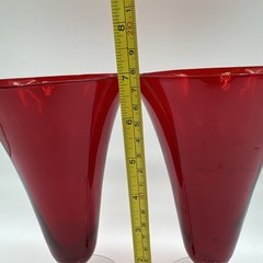MORGANTOWN GLASS CO. PARMA SPANISH RED #7625 13-OUNCE FOOTED ICED TEA TUMBLER!