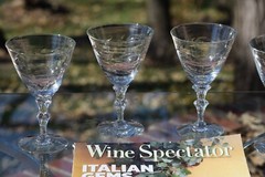 Vintage Etched Cystal Wine Glasses – Water Goblet, Set of 4, Tiffin Franciscan