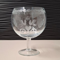 VTG Tiffany & Co Lovebird Crystal Water Wine Goblets Set of 2