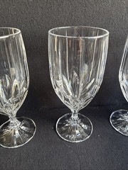 Mikasa Set of 4 Hand Blown Crystal “Berkeley” Iced Tea Glasses 7-1/4” EUC