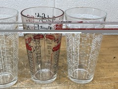 Lot of 4 Vintage Federal Glass Pint Cocktail Recipe Glass Tumblers VGC mcm