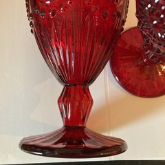 Set of 2 The Pioneer Woman Adeline Ruby Red Embossed Goblets Glassware 12oz New