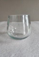Vintage Clear Whisky or Stemless Wine Glass • 3″ Tall