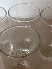 4 IITTALA ASLAK 5.75″ Icicle Look Highball Glasses – Finland – Tapio Wirkkala