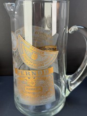 (CG-968) Vintage Pernod French Barware 11pc Pitcher 10 Mixed Glasses