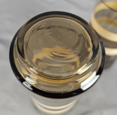 Set of 2 Libbey Striped Brown and Tan 1970’s Retro Glasses Tumblers 16oz