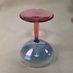 Estelle Colored Glass Set 6 Champagne Coupe Glasses Amethyst Cranberry