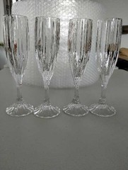 Mikasa Park Lane Crystal Champagne Flutes Goblets Set of 4 8 3/4″ Clear Glass
