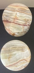 Stone Goblets Swirl Pattern Beige Brown Cream Glossy Finish Two-Piece Set