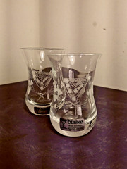 Duiske Etched Harps & Shamrocks Clear Tumblers/Shot Glasses Set 2