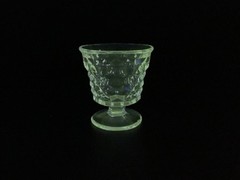 FOSTORIA American Clear Oyster or Fruit Cocktail Glass, Manganese Glow, Cubist