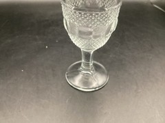Antique Set Of 5 EAPG Gillander Glass Dewdrop Cordial Glasses-3.75″ Tall