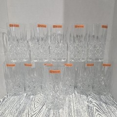 Nachtmann Noblesse Clear Crystal Cut Longdrink Tumbler Glasses Set of 12