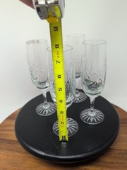 Genuine Hand Cut-Zawiercie-24% Crystal Champagne Flutes- 4-GORGEOUS!! ( S4)