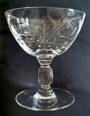 6 Heisey Cabochon Debutante 1066 Cut Crystal Stemmed 6oz Champagne Glasses 1950s
