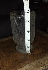 Vintage Indiana Glass Crystal Footed Tumbler Crystal Ice/Tree Bark pattern. Set