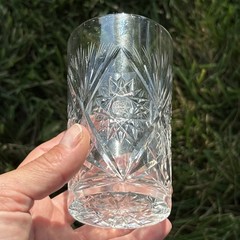 American Brilliant Period Cut Crystal Whiskey Wine Juice Cocktail Glass Star Cup