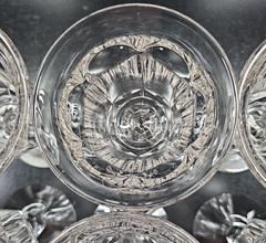 6 Imperial Glass Old Williamsburg Clear Water Goblets Vintage Stemware Retro Lot