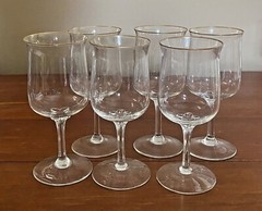 Lenox Intrigue (Gold Trim) – Set of 6 Crystal Wine Glasses (6.3″ H x 2.5″ OD)