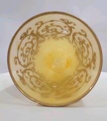 Arte Italica AI23 Yellow Alabaster 24K Gold Encrusted Goblets Italy Set of 3