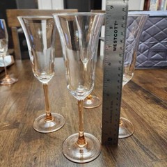 Vtg French Luminarc Pink GlassWare Lot champagne flute +
