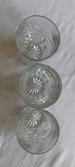 Heisey Pinwheel & Fan, Star Clear Crystal Glass Tumblers #305 Set of 3 Vtg
