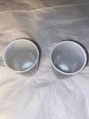 Vintage MCM Hazel Atlas Spaghetti String Black Drizzle Tumblers Glasses Set Of 2