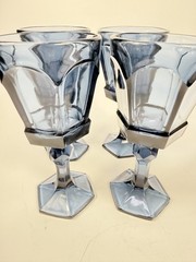 Stemware Wine Glass Goblet Set 4 Stemmed Claret Footed Vintage Fostoria Virginia