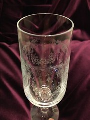 Import Assoc “Cascade” Etched Bohemian Crystal Champagne Flute Excellent Used