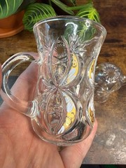 Pair of Vintage Gold and White Floral Bohemian Turkish Tea Glasses
