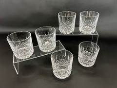 WATERFORD CRYSTAL LISMORE 3 1/8″ OLD FASHIONED GLASSES SIGNED SET OF 6! MINT