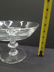 Val St Lambert Crystal Glass Compote Signed