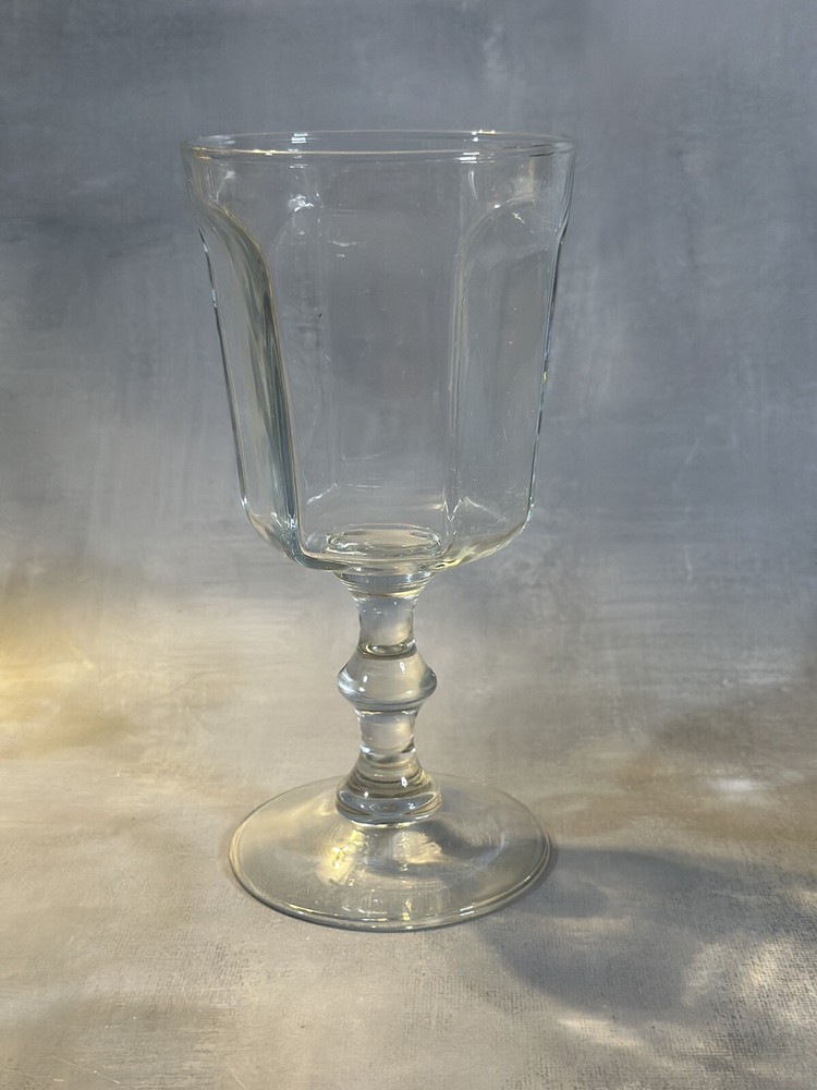 Water Goblet Anchor Hocking Clear Footed Stemmed Panel Design Courtney Clear
