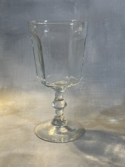 Water Goblet Anchor Hocking Clear Footed Stemmed Panel Design Courtney Clear