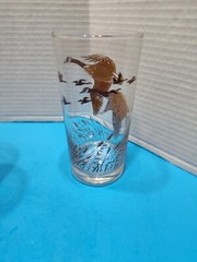 Libbey Hunting Tumbler 4 Drinking Glasses Canada Geese 5.5″ Tall VTG Mid centu