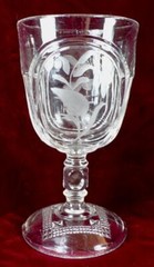 Oval Two Panel Goblet Adams & Co 120 EAPG Clear Glass 1884 #140