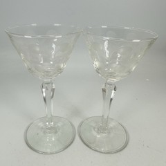 Libbey Carlton Dots 5 5/8″ Liquor Cocktail Glasses Vintage Set of 2