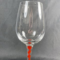 2 VTG HUTSCHENREUTHER RUBINO WINE GLASSES Goblets STEM RUBY Red TWIST ART 9 1/4”