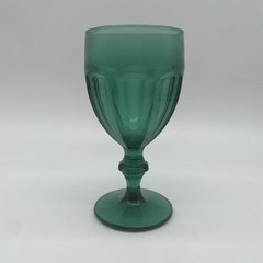 Vintage Duratuff Green Glass Goblet Mid Century Modern