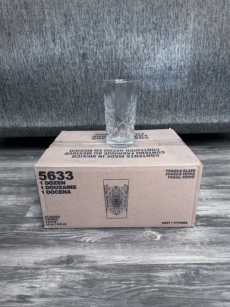 Libbey 5633 Hobstar 16 oz. Cooler Drinking Glasses (One Box)