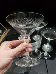 (4) Champagne Glasses American Brilliant Period Cut Glass Strawberry diamond