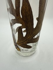 M Petti Glasses Set 4 Oak Leaf & Acorn Set 4 Tumbler High Ball Rare Signed MCM