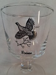 4pc ~ Federal Glass ~ Sportsman’s Wild Game Birds ~ Goblets ~ Platinum Rim