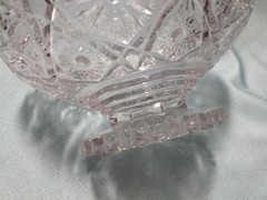 Vintage Imperial Crystal Footed Bowl Sawtooth Edge Pedestal 8.5” Dia X 4.5”