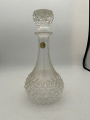 Cristal d Arques Glass Decanter 24% Genuine Lead Crystal Liquor Diamont Pattern
