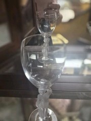 Bayel Crystal Bacchante Frosted Nude Stem 6 5/8″ Claret Wine Glass