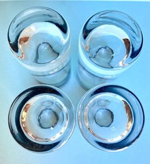 Vintage MCM High Ball Glasses with Wide Silver Tone/Platinum? Rim