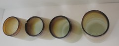 Set Of 4 Napoleone Martinuzzi Pulegoso Cordial Cocktail Glasses Amber 1930s ?