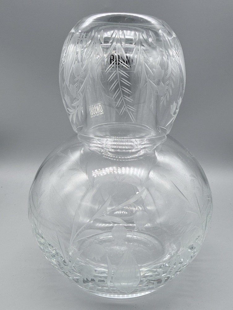 Krosno Etched Glass Carafe and Tumbler Set, Clear, Made in Poland, 2-Piece