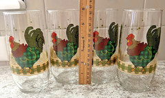 Vintage Juice Glasses Anchor Hocking Rooster Tumblers Farmhouse Country -4